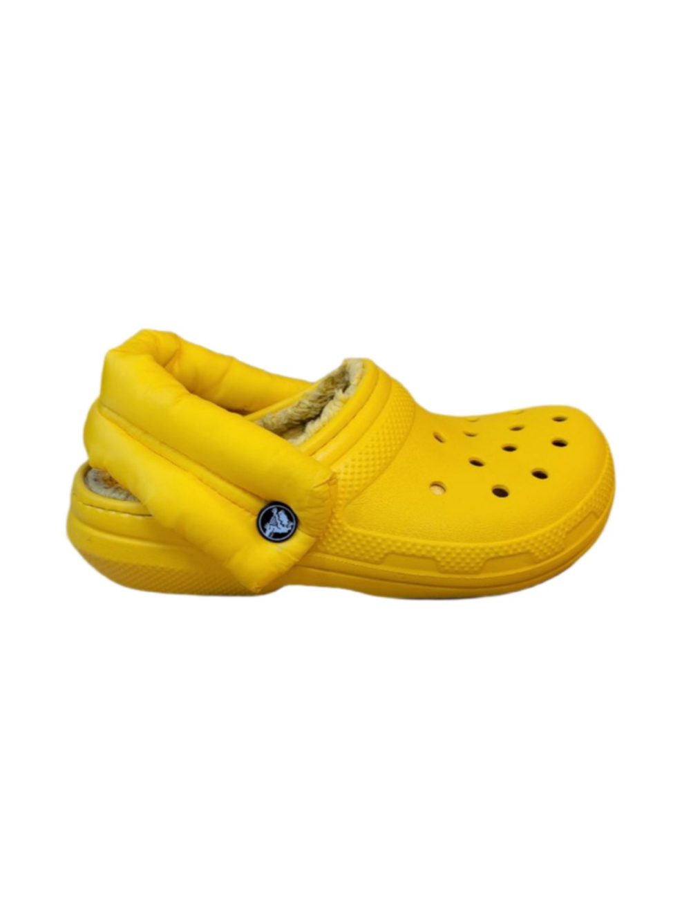 Crocs Neo Puff Yellow Faux Fur Lined Unisex Clogs Size 4 Mens 6 Women's